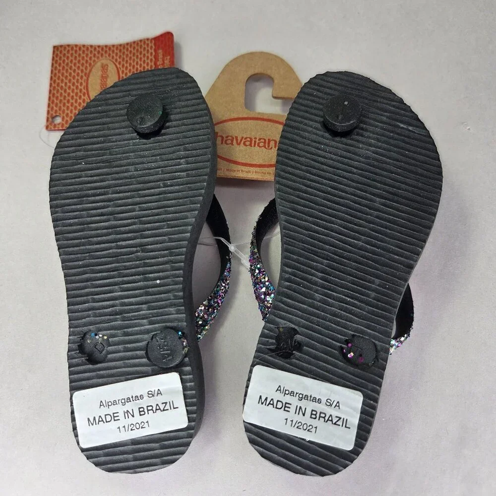Havaianas Toddler Slim Glitter II Thong Slip On Flip-Flops